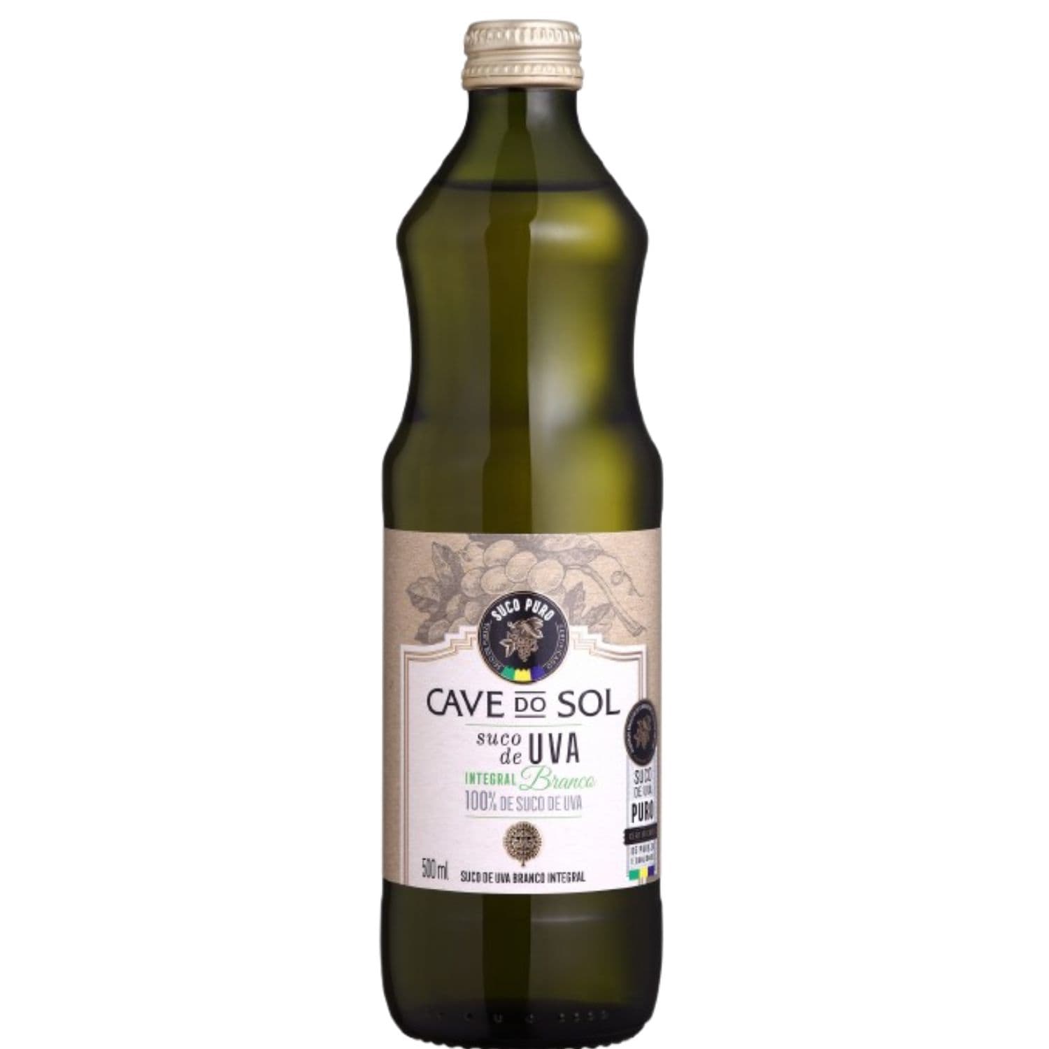 Suco De Uva Integral Branco 100% Uva 500ml - Cave Do Sol